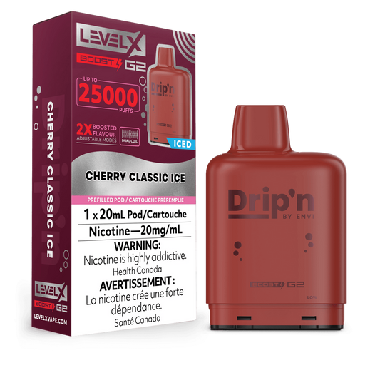 Drip’n LevelX Boost G2 pod Cherry Classic Ice 20mg/mL (Provincial)