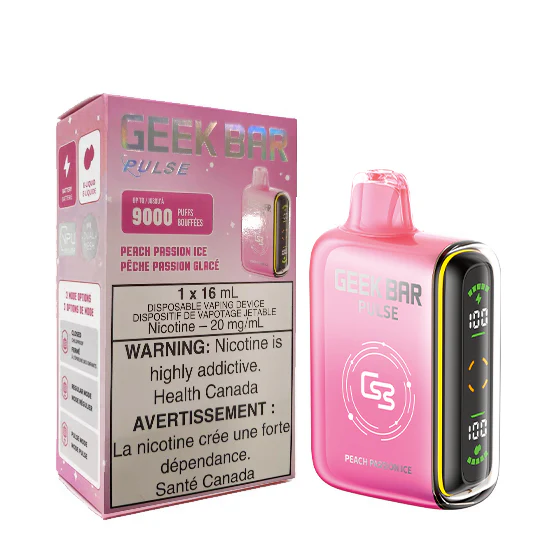 Geek bar pulse 9000 Peach Passion Ice 20mg/ml disposable (Provincial)