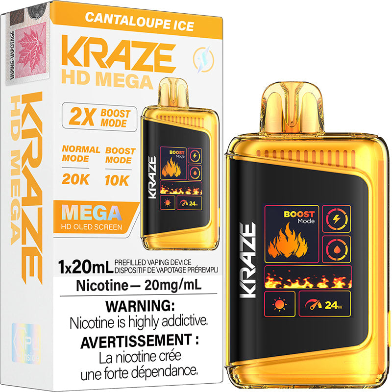 Kraze HD Mega 20K Cantaloupe Ice 20mg/mL disposable (Provincial)