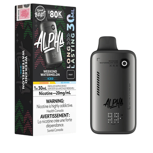 Flavour Beast Alpha Weekend Watermelon Iced 80K 20mg/ml disposable (Provincial)