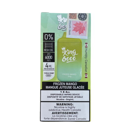 King vape 6000 Frozen Mango 0mg/ml disposable vape (Provincial)