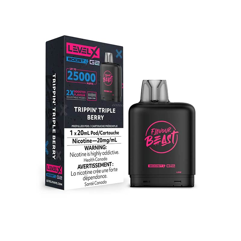 Flavour Beast LevelX Boost pod 25K Trippin’ Triple Berry 20mg/ml