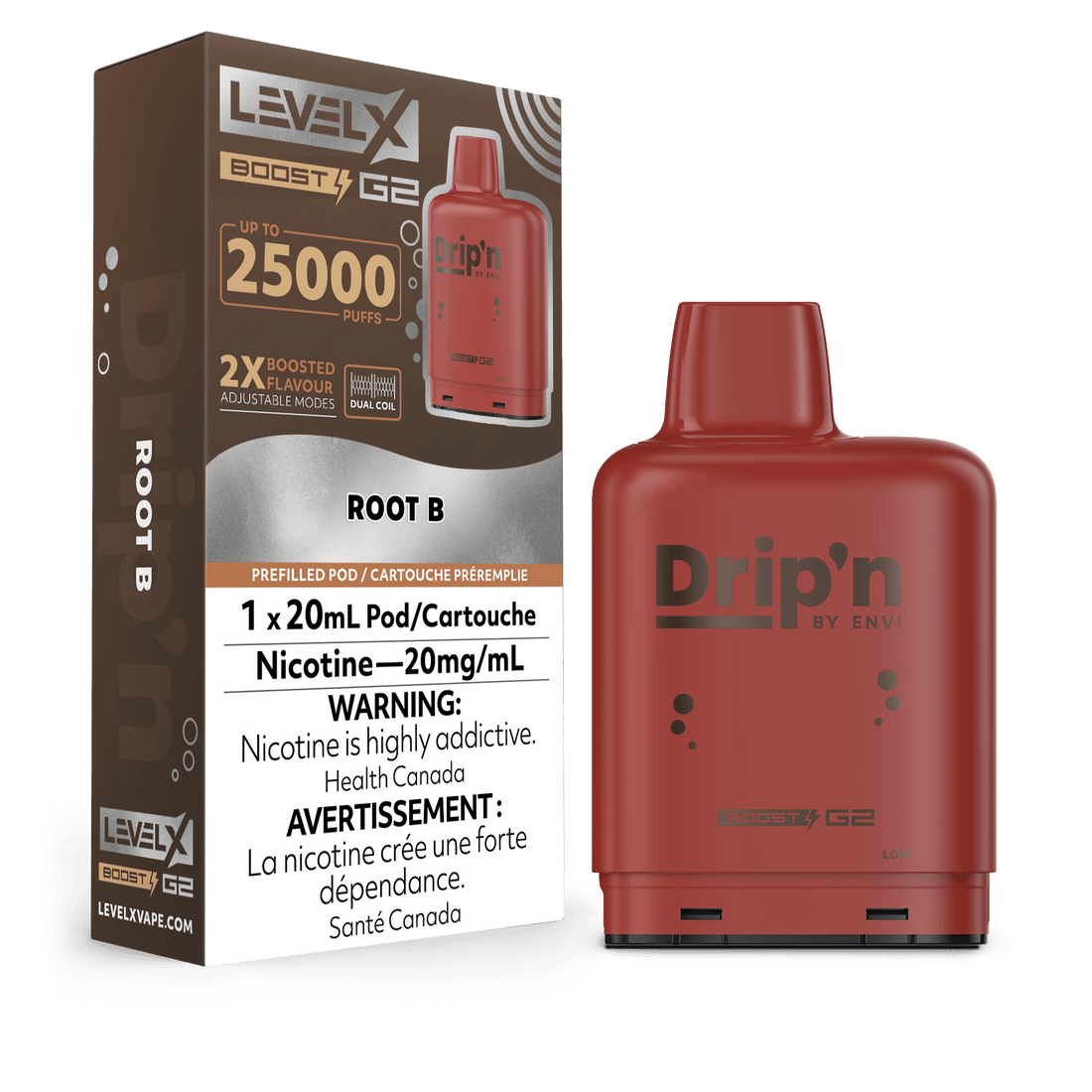 Drip’n LevelX Boost G2 pod Root B 20mg/mL (provincial)