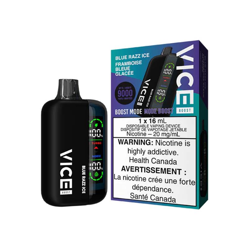 Vice boost 9k blue razz ice 20mg/ml disposable