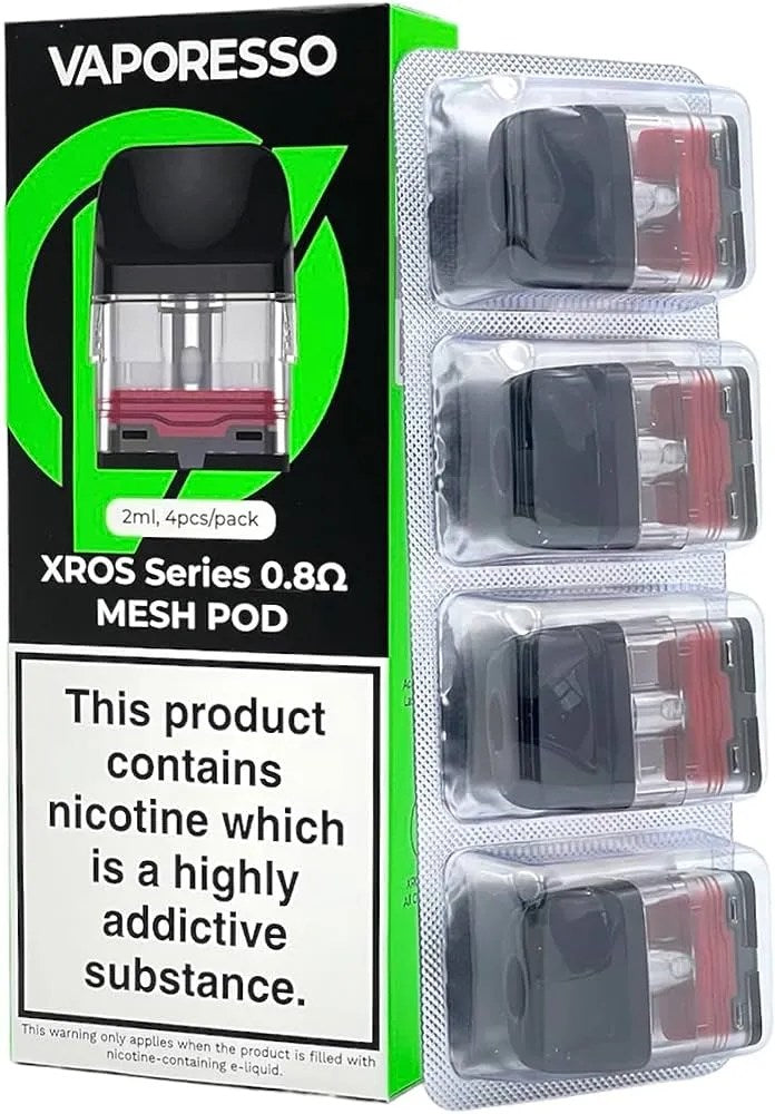 Vaporesso COREX 2.0 Xros series 0.8 ohm replacement pods (pack of 4, 3ml )