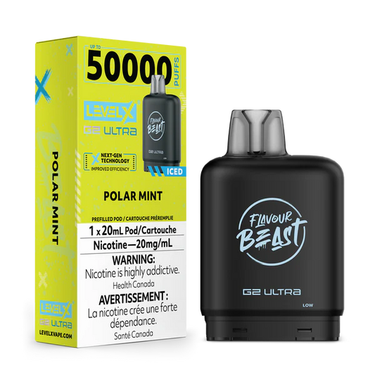 Flavour Beast Level X G2 Ultra Pod 50k Polar Mint Iced 20mL 20mg/ml (Provincial)