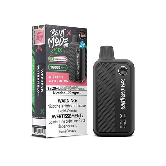 Flavour Beast Mode Max 18K Weekend Watermelon Iced 20mg/mL Disposable (Provincial)