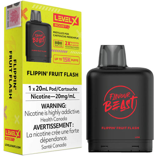 Flavour beast LevelX pod Boost 15k Flippin Fruit Flash 20mg/ml (Provincial)