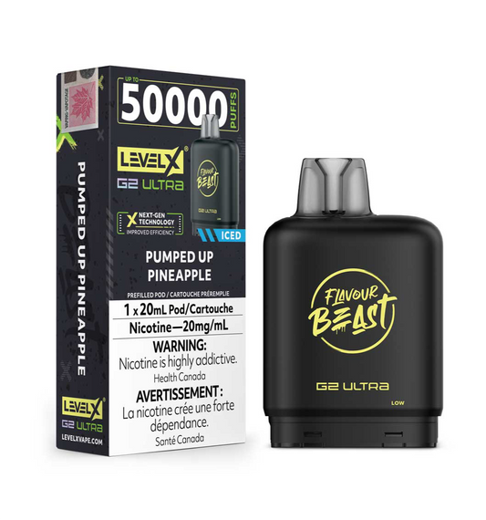 Flavour Beast Level X G2 Ultra Pod 50k Pumped Up Pineapple Iced  20mL 20mg/ml (Provincial)