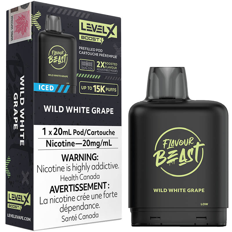 Flavour beast LevelX pod Boost 15k Wild White Grape Iced 20mg/ml ( Provincial)