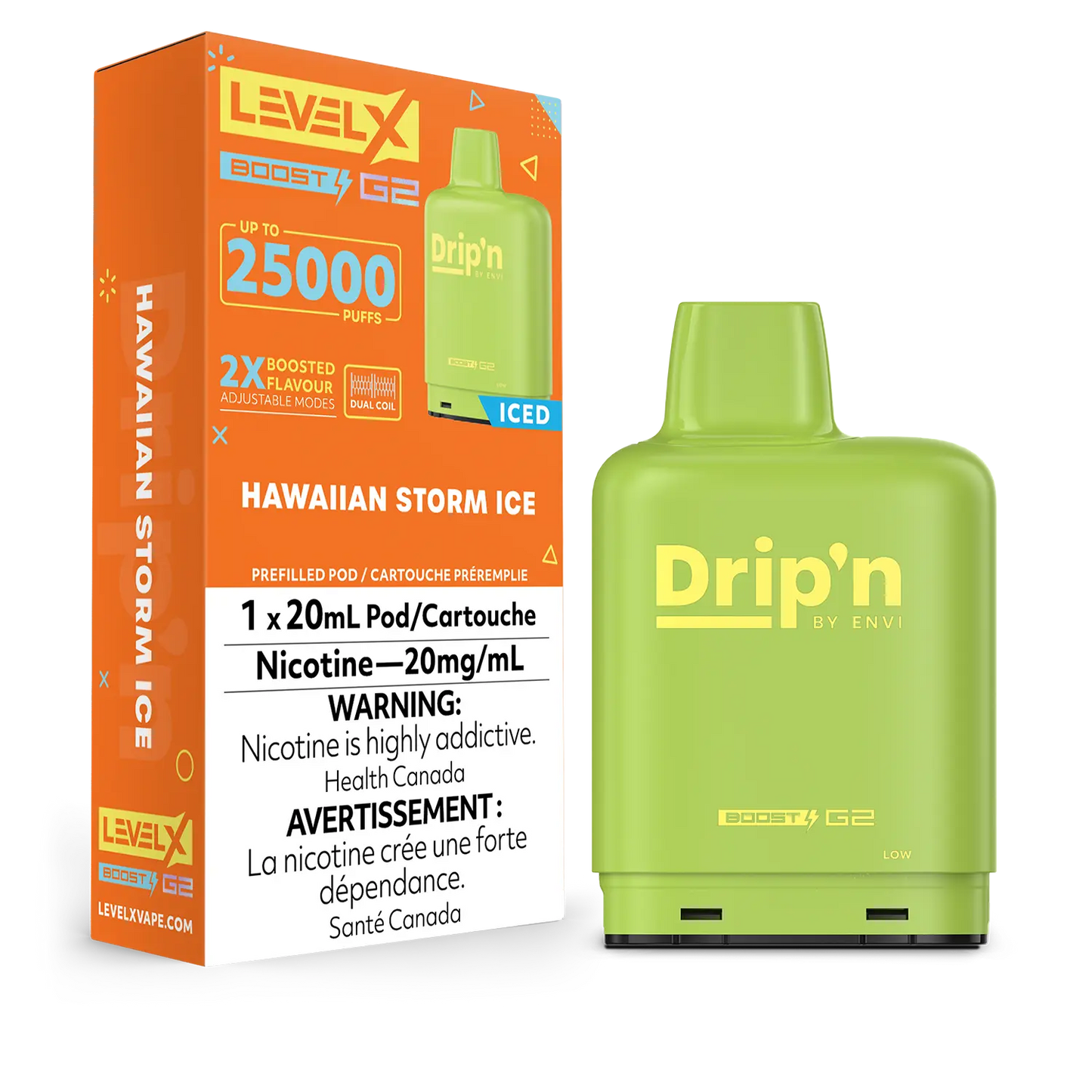 Drip’n LevelX Boost G2 pod Hawaiian Storm Ice 20mg/mL (Provincial)