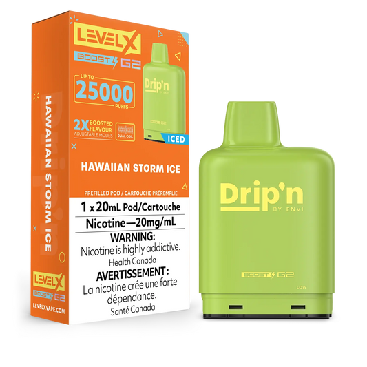 Drip’n LevelX Boost G2 pod Hawaiian Storm Ice 20mg/mL (Provincial)