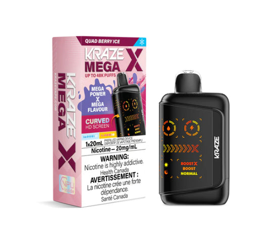 Kraze Mega X 48K Quad Berry Ice 20mg/mL Disposable (Provincial)