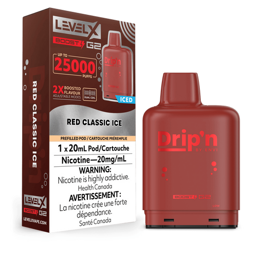 Drip’n LevelX Boost G2 pod Red Classic Ice 20mg/mL (provincial)