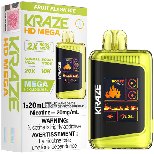 Kraze HD Mega 20K Fruit Flash Ice 20mg/mL 20mL disposable