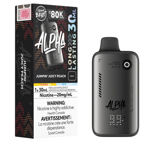 Flavour Beast Alpha Jumpin’ Juicy Peach 80K 20mg/ml disposable (Provincial)