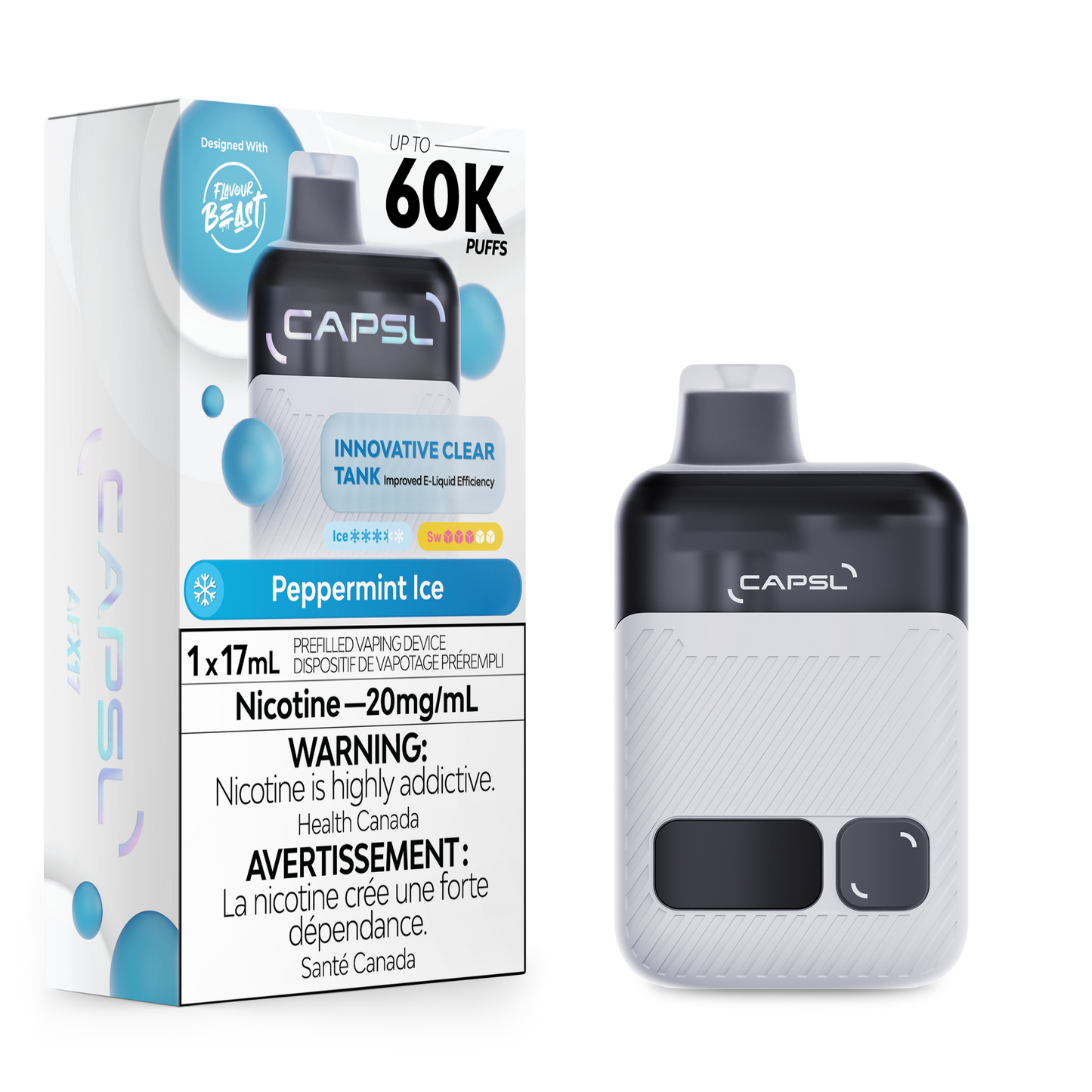 Capsl 60k Peppermint Ice 20mg/ml Disposable (Provincial)
