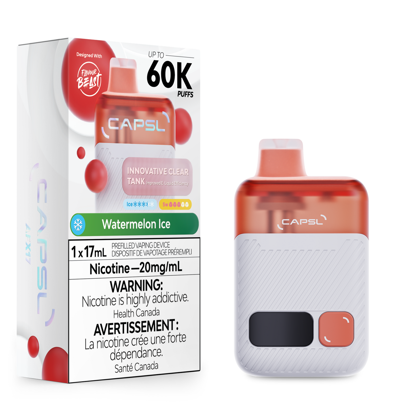 Capsl 60k Watermelon Ice 20mg/ml Disposable (Provincial)