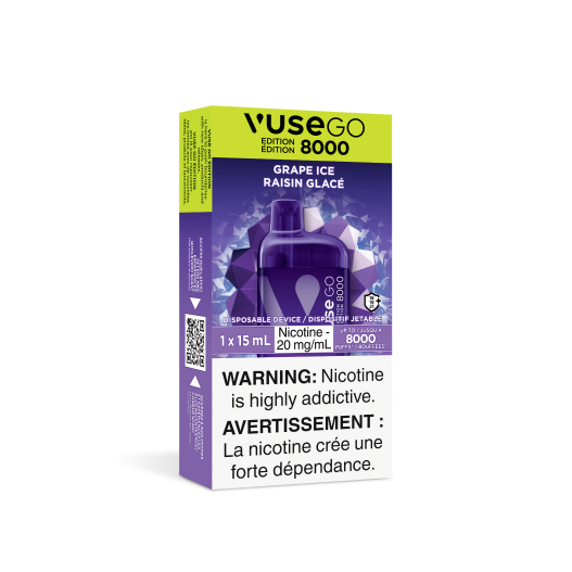 Vuse go 8000 Grape Ice 20mg/mL disposable (Provincial)