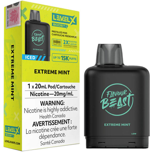 Flavour beast LevelX pod Boost 15k Extreme Mint Iced 20mg/ml