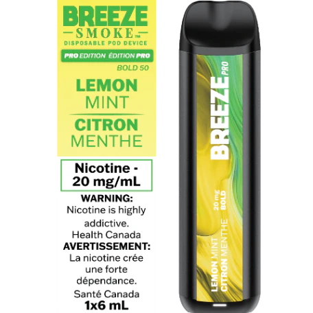 Breeze Pro Synthetic S50 2000 Lemon mint 20mg/mL disposable ( Provincial )