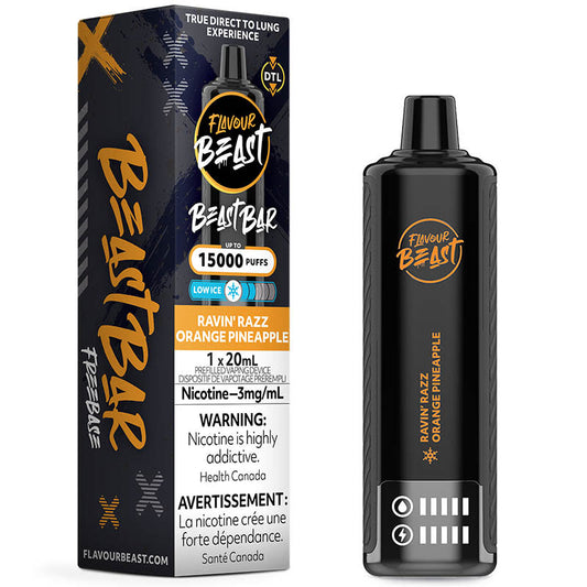 Flavour Beast Bar 15K Ravin Razz Orange Pineapple 3mg/mL Disposable (Provincial)