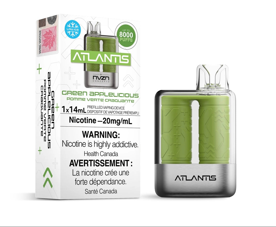 Atlantis By NZVN 8000 Green applelicious 20mg/mL Disposable