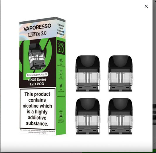 Vaporesso COREX 2.0 Xros Series 1.2 Ohm Mesh Replacement Pods (pack of 4, 2ml  )