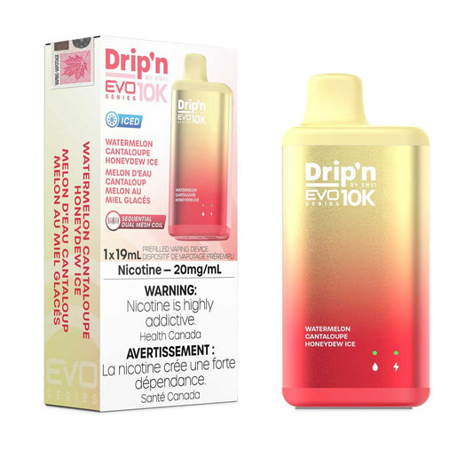 Drip’n EVO 10K Watermelon Cantaloupe Honeydew Ice 20mg/mL Disposable (Provincial)