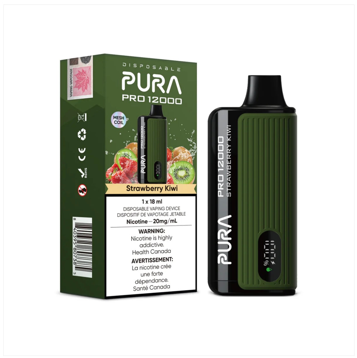 Pura pro 12000 Strawberry Kiwi 20mg/18ml