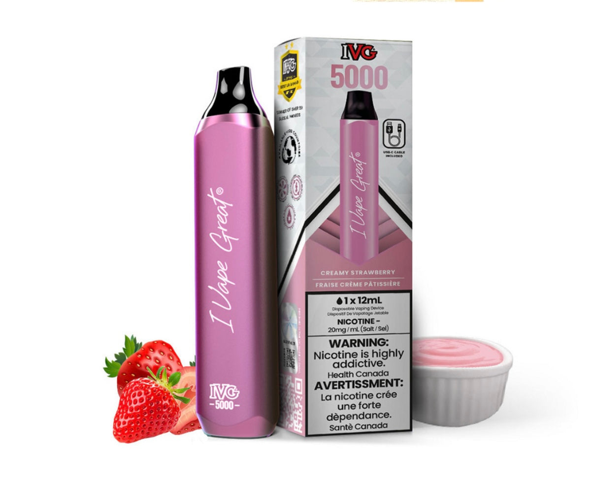 IVG 5000 Creamy Strawberry (Strawberrilicious) 20mg/mL Disposable