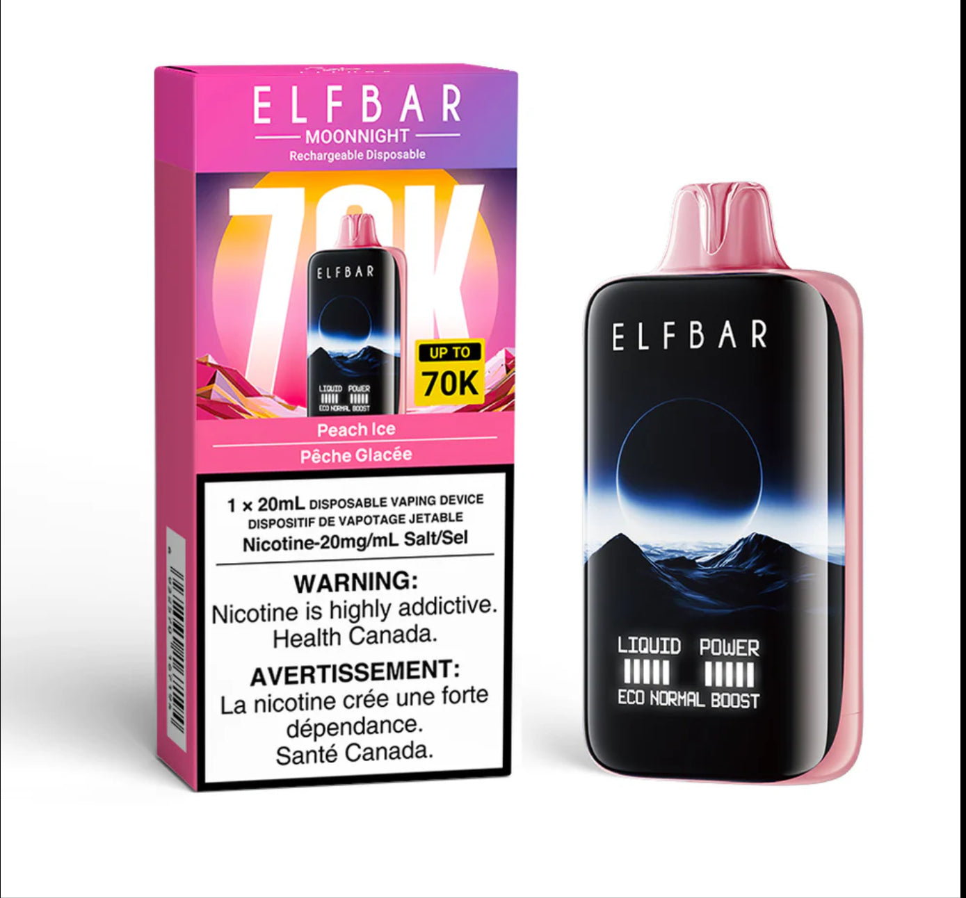 Elf Bar 70k Peach Ice  20mg/mL Disposable (Provincial)