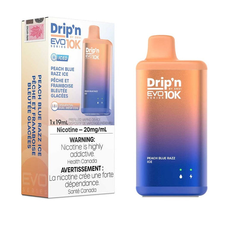 Drip’n EVO 10K Peach Blue Razz Ice 20mg/mL disposable