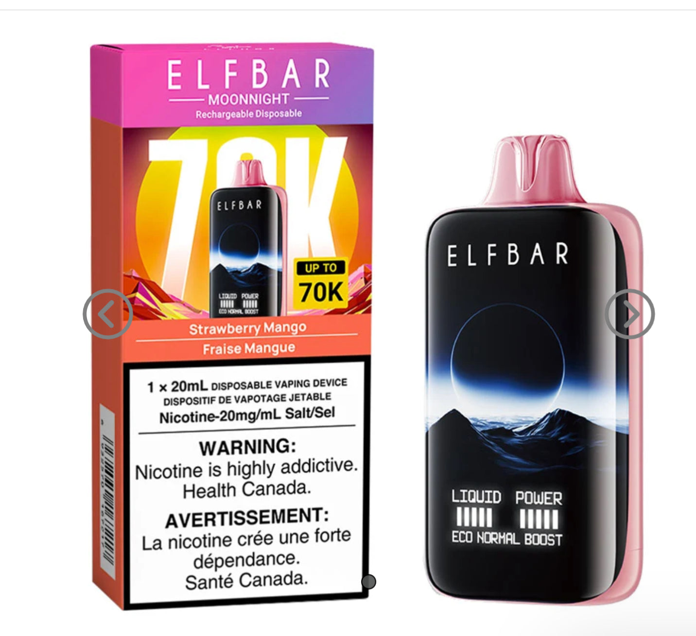 Elf Bar 70k Strawberry Mango 20mg/mL Disposable (Provincial)