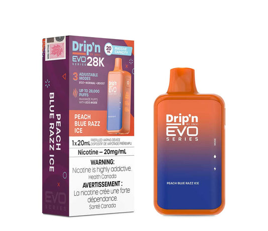 Drip’n EVO 28K Peach Blue Razz Ice 20mg/mL disposable