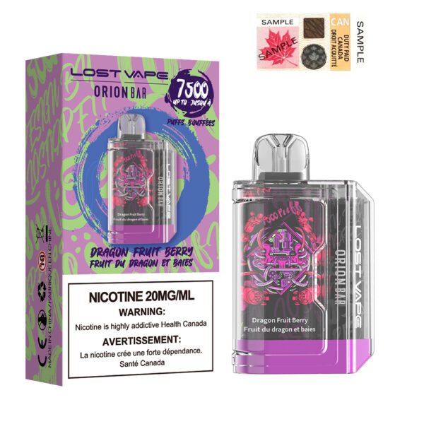 Lost Vape Orion Bar 7500 Dragon Fruit Berry 20mg/mL Disposable