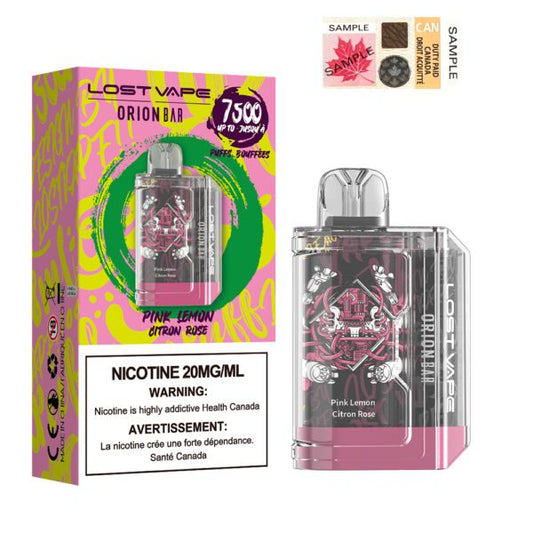 Lost Vape Orion Bar 7500 Pink Lemon 7500 20mg/mL disposable