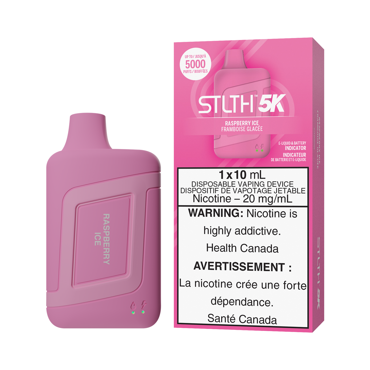 Stlth 5k Raspberry Ice 20mg/mL disposable (Provincial)