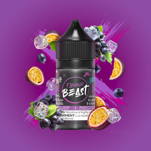Flavour beast e-liquid Groovy grape passionfruit iced 10mg/ml 30ml