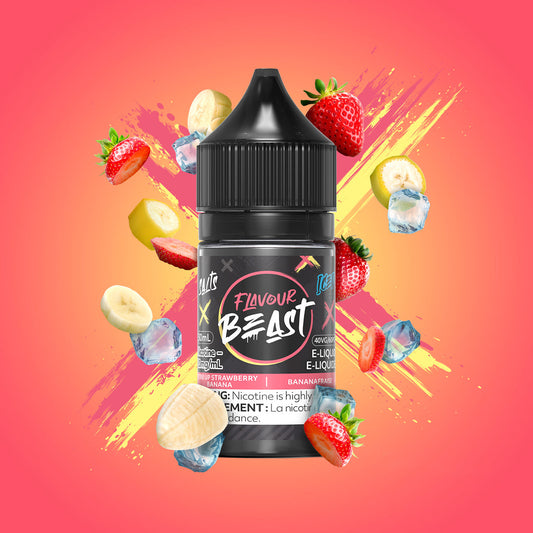Flavour beast e-liquid Str8 up Strawberry Banana Iced 10mg/ml 30ml