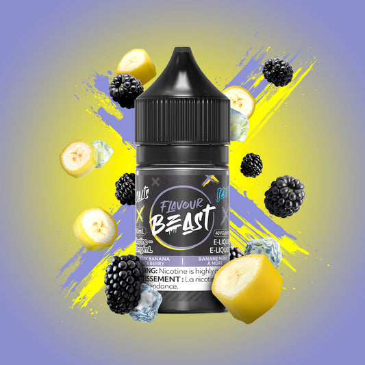 Flavour beast e-liquid Blazin Banana Blackberry Iced 20mg/ml 30ml