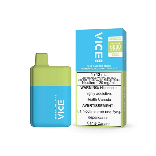 Vice box 6000 blue razz melon ice 20mg/mL disposable