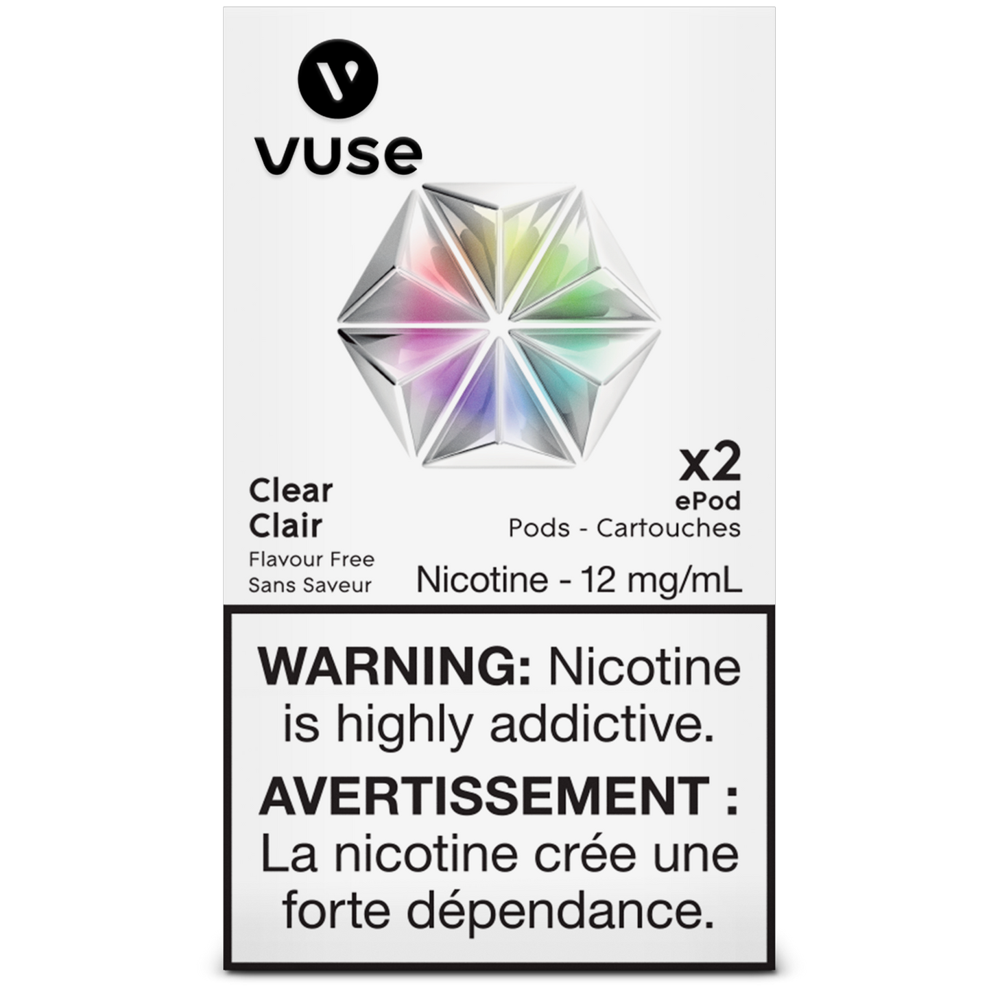 Vuse E-pod Clear 12mg/mL ×2 (Provincial)