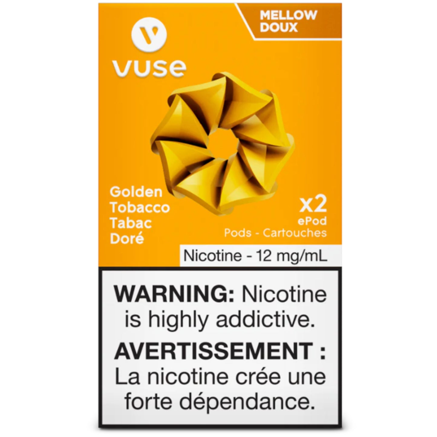 Vuse epod golden tobacco 12mg/mL ×2 (Provincial)