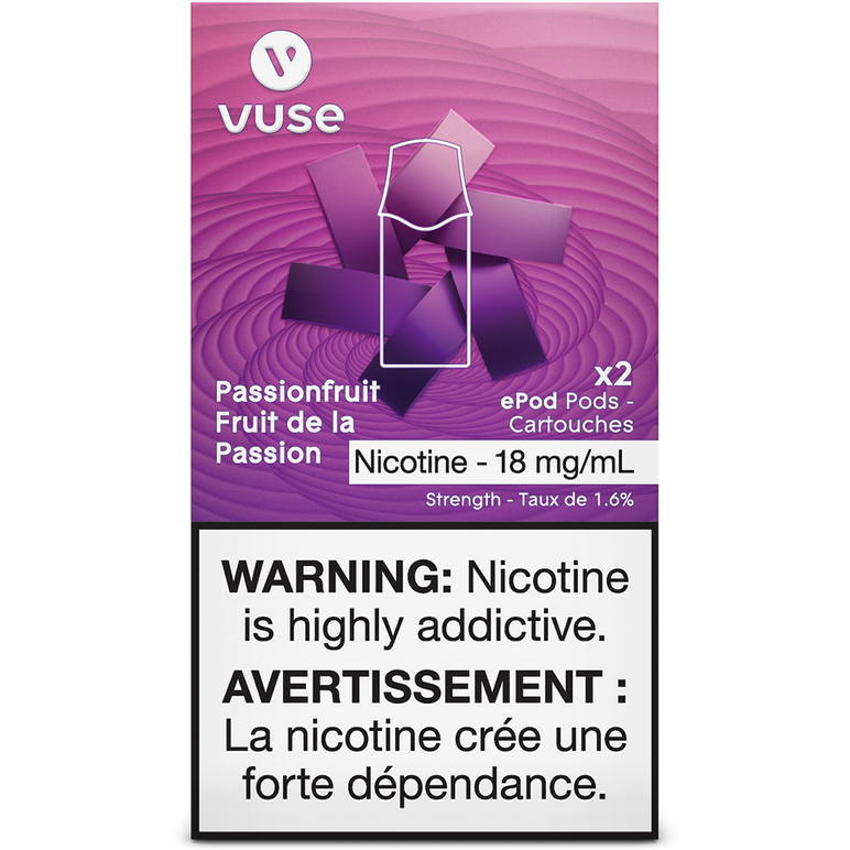 Vuse epod passionfruit 18mg/mL ×2