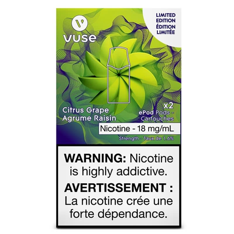 Vuse epod citrus grape 18mg/mL ×2