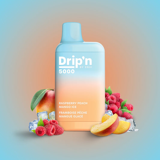 Drip’n 5000 raspberry peach mango ice 20mg/mL disposable