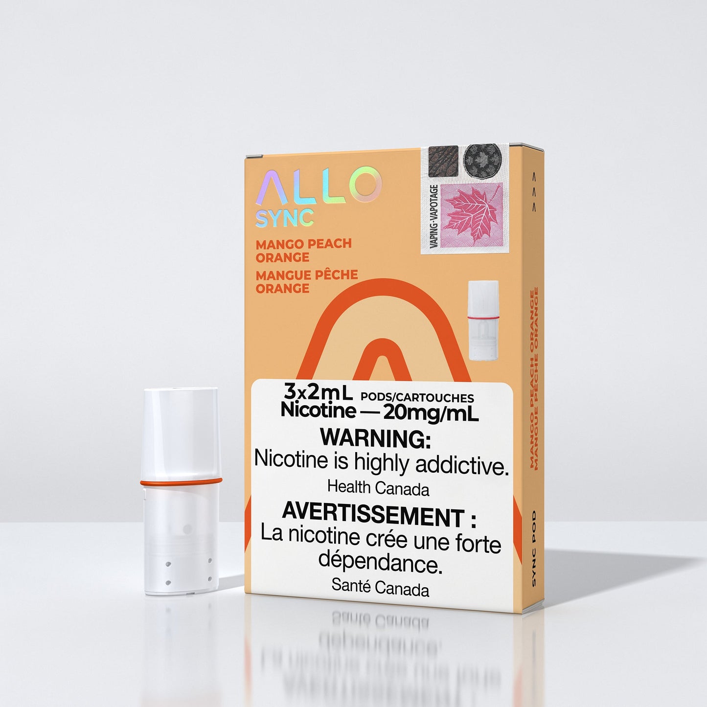 Allo sync mango peach orange 20mg/mL pods