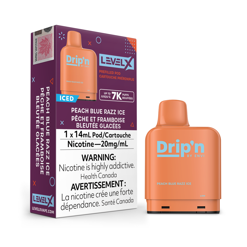 Drip’n LevelX Pod Peach Blue Razz Ice 20mg/ml 14ml (Provincial)