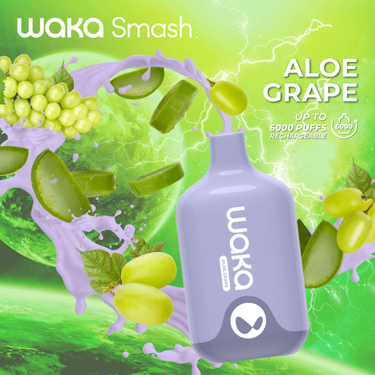 Waka Smash 12mL Aloe Grape 18mg/mL disposable